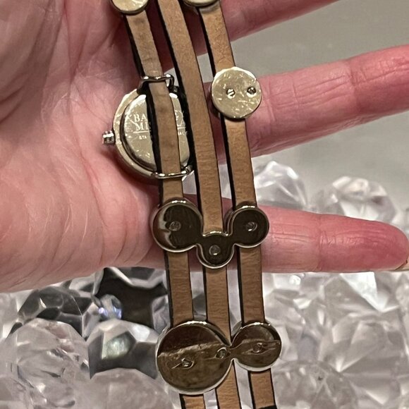 Badgley Mischka Black Leather Band with crystals Watch - Picture 6 of 10